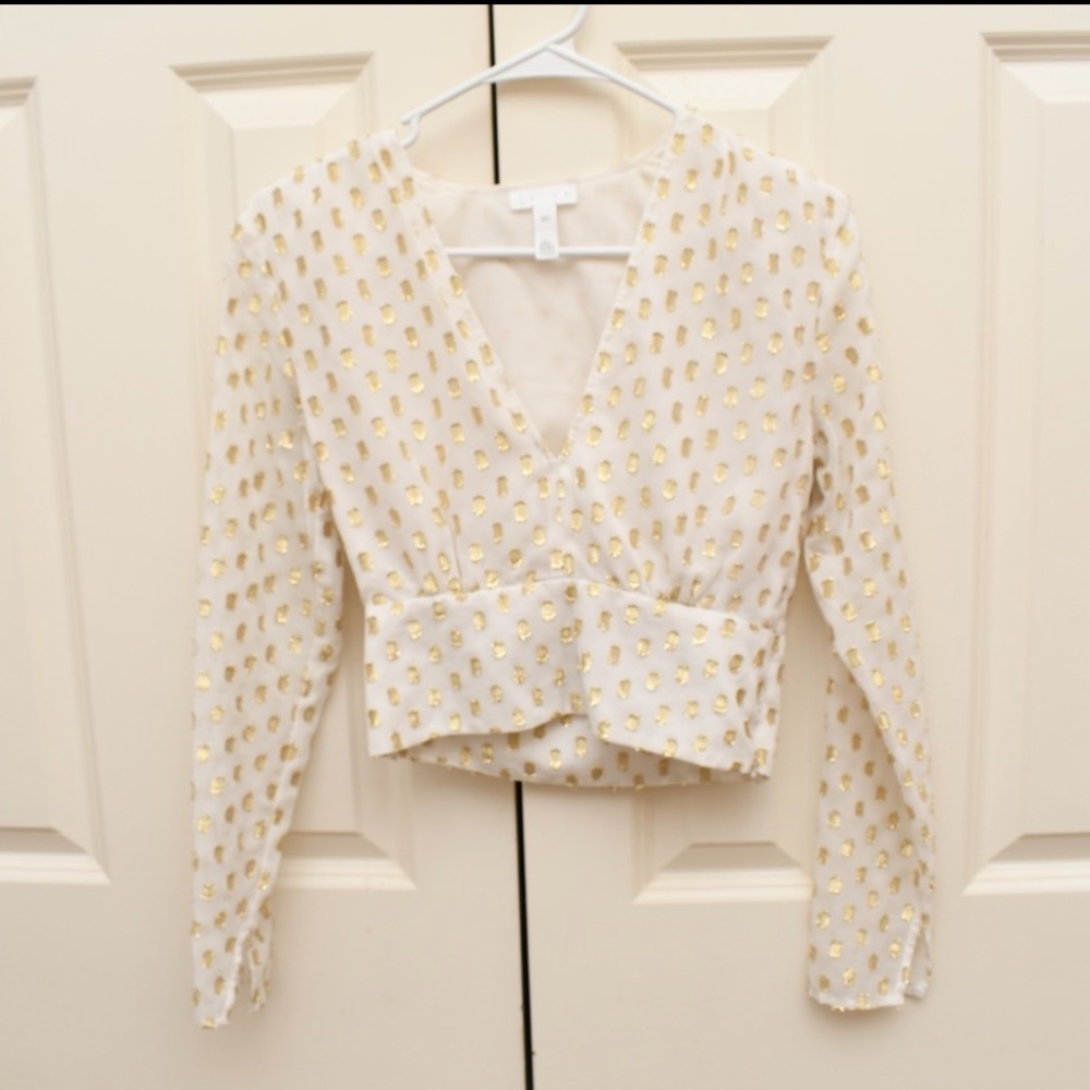 Gold & White Top